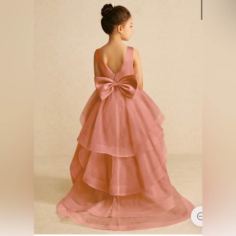 Azazie Kids Formal Dress in Peach